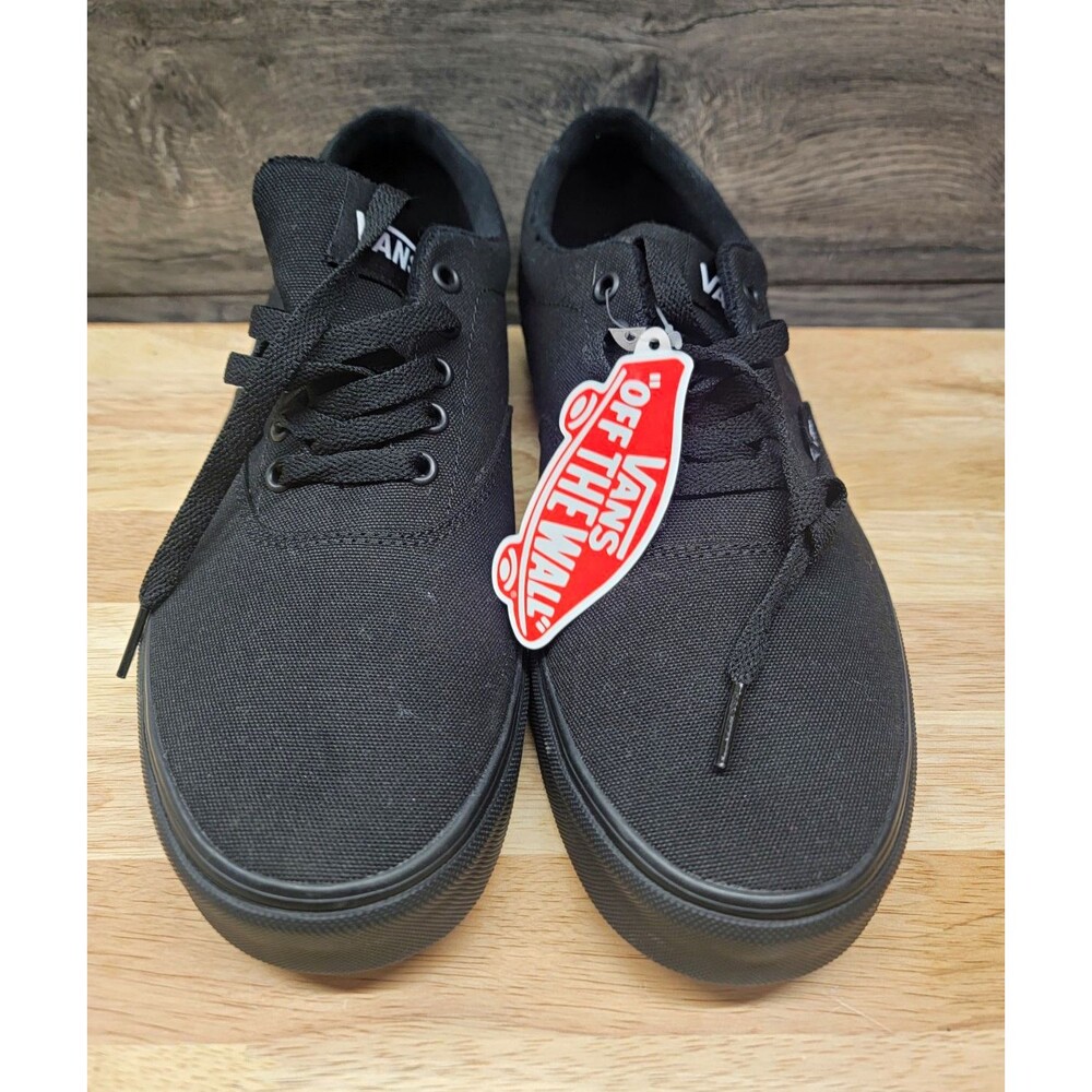 VANS Off The Wall Black Canvas Low Top Lace Up Men's Sneaker Sz 11.5